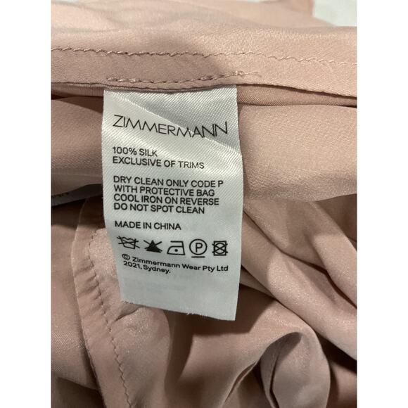 Zimmermann Wrap Pink Silk Mini Dress Size 0 - Picture 4 of 5